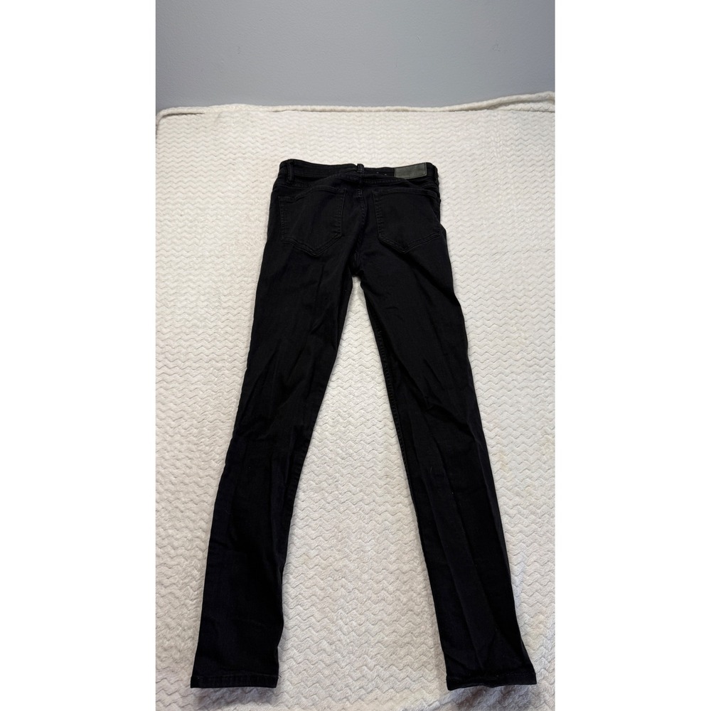 AllSaints Mast Skinny Jeans Jet Black W27 Mid Rise Stretch Denim WE039F